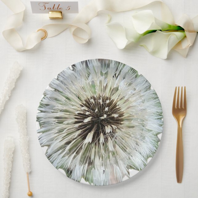 Löwenzahnsamenkopf-Makro-Papierplatten Pappteller (Hochzeit)