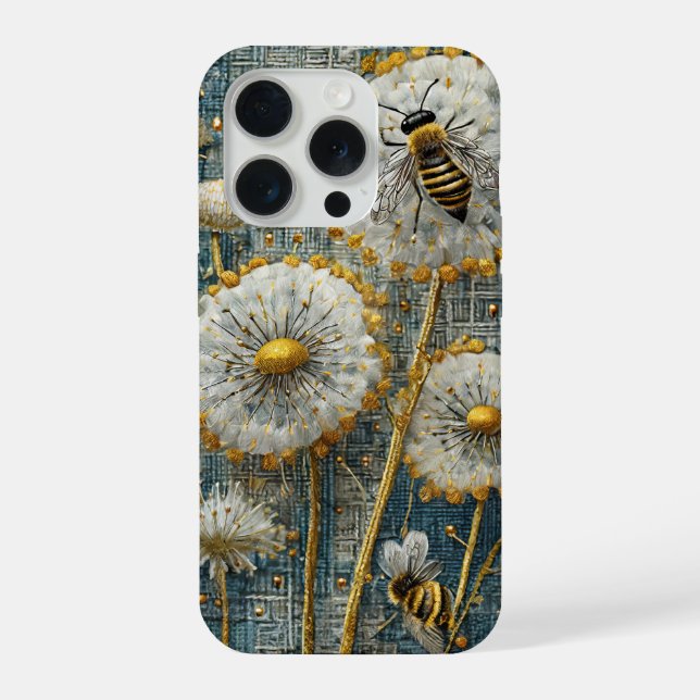 Löwenzahnwald der fleißigen Bienen iPhone Hülle (Rückseite)