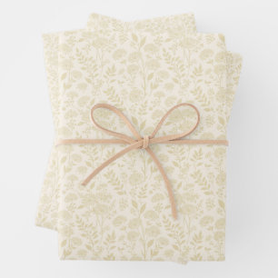 Löwenzahnwiese Goldenes Weizen - Neutral Geschenkpapier Set