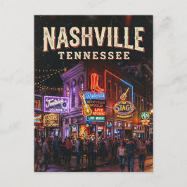 Lower Broadway Honky-Tonks USA Postkarte