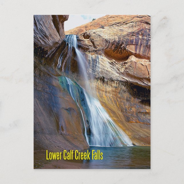 Lower Calf Creek Falls, Utah Postkarte (Vorderseite)