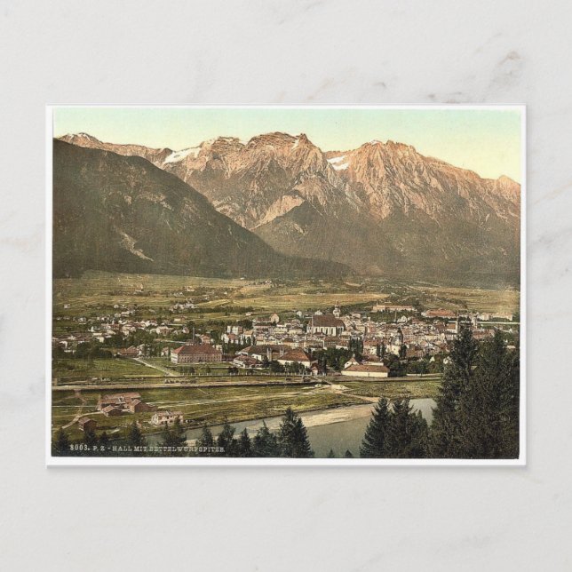 Lower Inn, Hall und Bettelwurfspitze, Tirol, Austr Postkarte (Vorderseite)