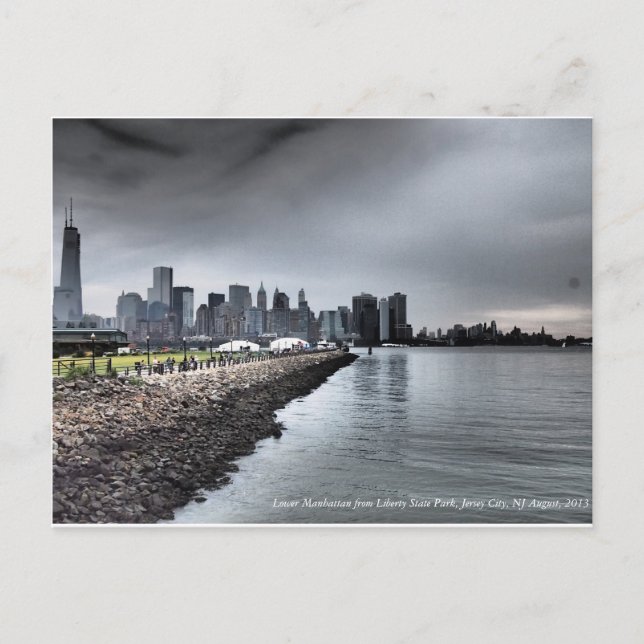 Lower Manhattan-Skyline-Farbe Postkarte (Vorderseite)