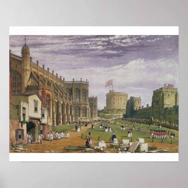 Lower Ward mit Blick auf die St. George's Kapelle  Poster (Vorne)