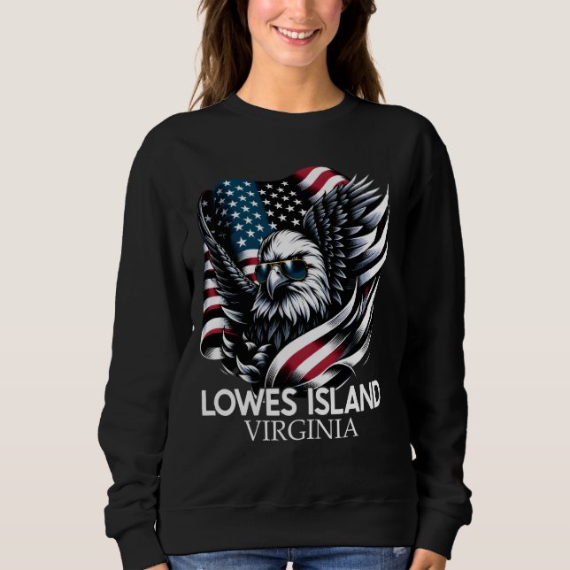 Lowes Island Virginia 4. Juli USA American Fla Sweatshirt (Vorderseite)