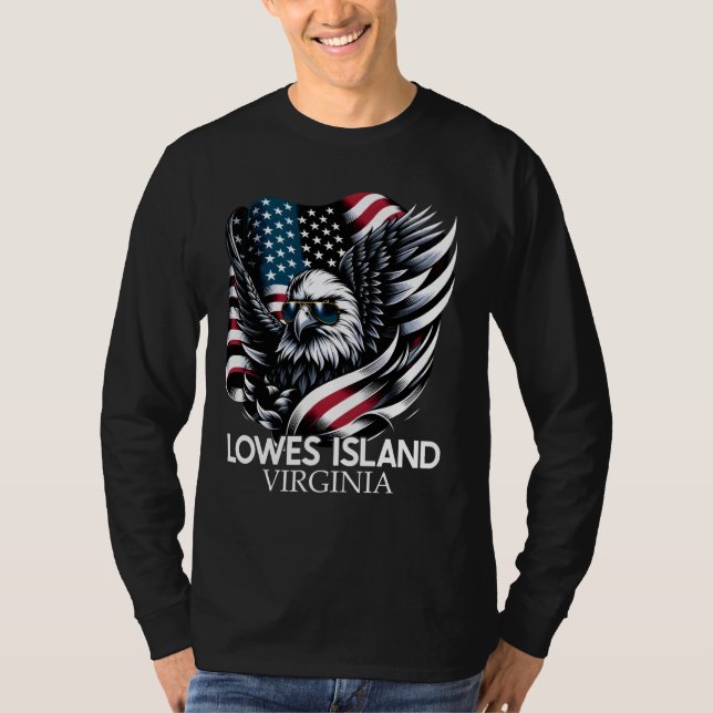 Lowes Island Virginia 4. Juli USA American Fla T-Shirt (Vorderseite)