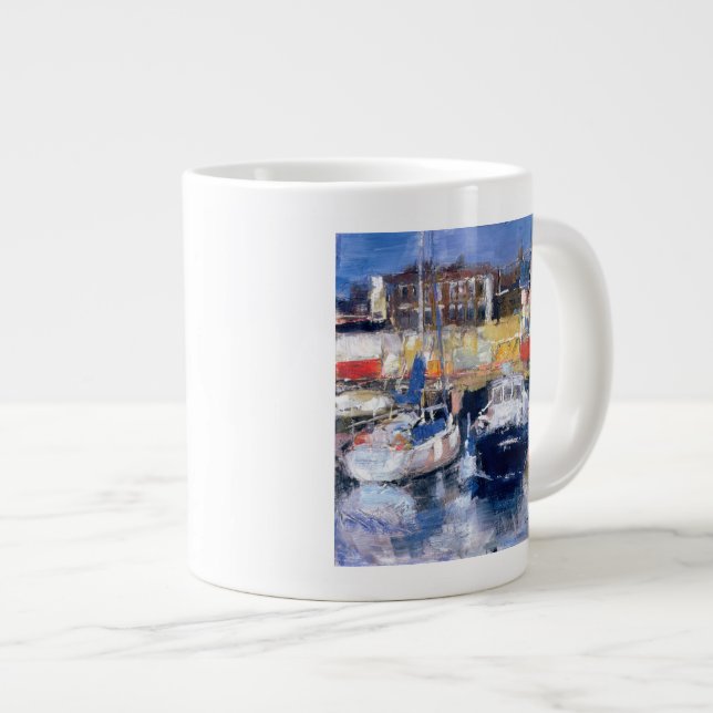 Lowestoft-Harbour View Jumbo-Tasse (Vorderseite Rechts)