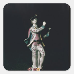 Lowestoft-Zahl eines Jungen, der ein Dreieck Quadratischer Aufkleber