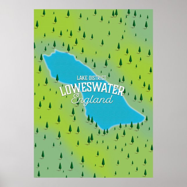 Loweswater Lake, Lake District, Reiseplan. Poster (Vorne)