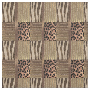 Löwin Gold Glam Safari Dschungel Chic Moderne Part Stoff