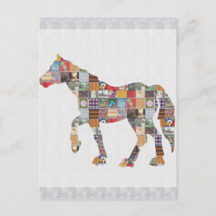 LOWprice GrandSIZE Card HORSE Collage Art NVN482 Postkarte