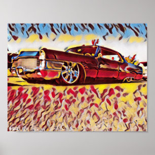 Lowrider Cadillac Low Rider Caddy Caddy Art Poster