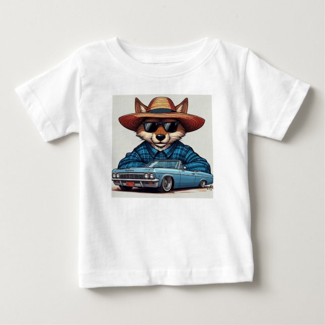Lowrider Fuchs Baby T-shirt (Vorderseite)