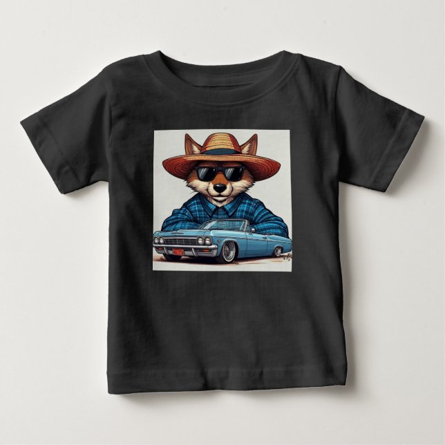 Lowrider Fuchs Baby T-shirt (Vorderseite)