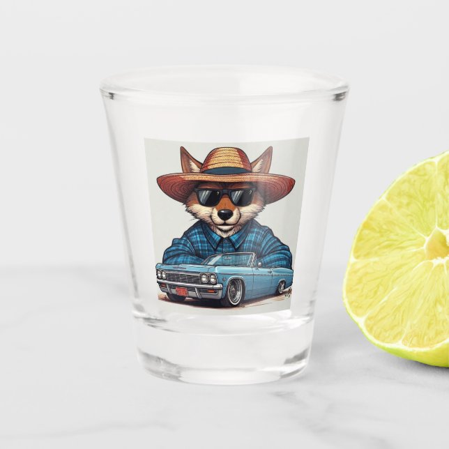 Lowrider Fuchs Schnapsglas (Vorderseite)