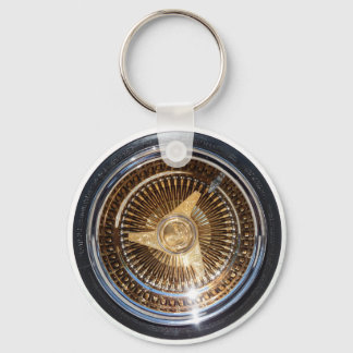 Lowrider Gold Wire Wheel Schlüsselanhänger
