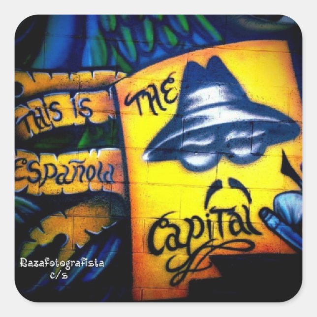 Lowrider Hauptstadt Quadratischer Aufkleber (Vorderseite)