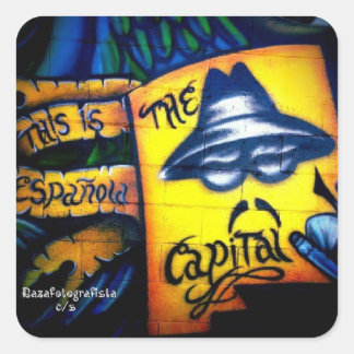 Lowrider Hauptstadt Quadratischer Aufkleber