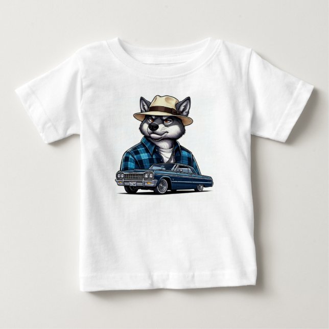 Lowrider Wolf Baby T-shirt (Vorderseite)