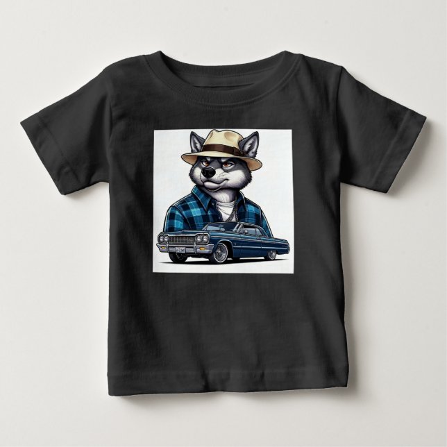 Lowrider Wolf Baby T-shirt (Vorderseite)