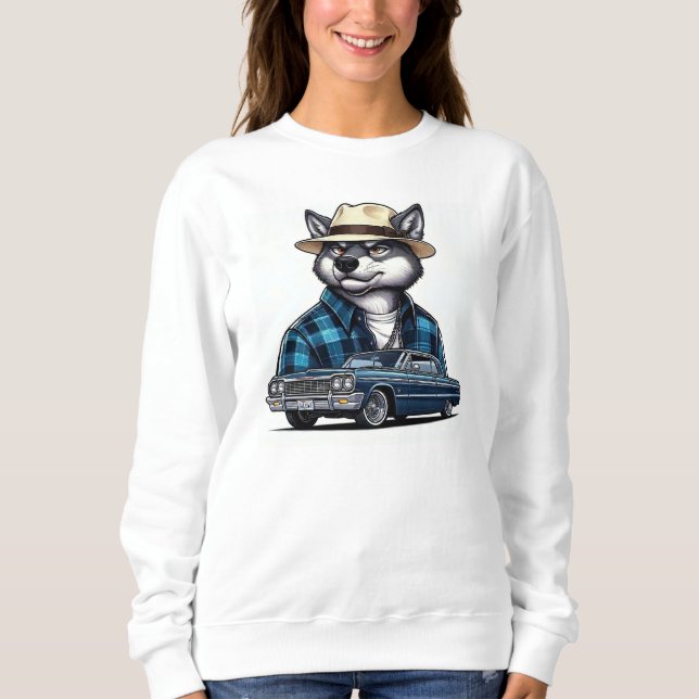 Lowrider Wolf Sweatshirt (Vorderseite)