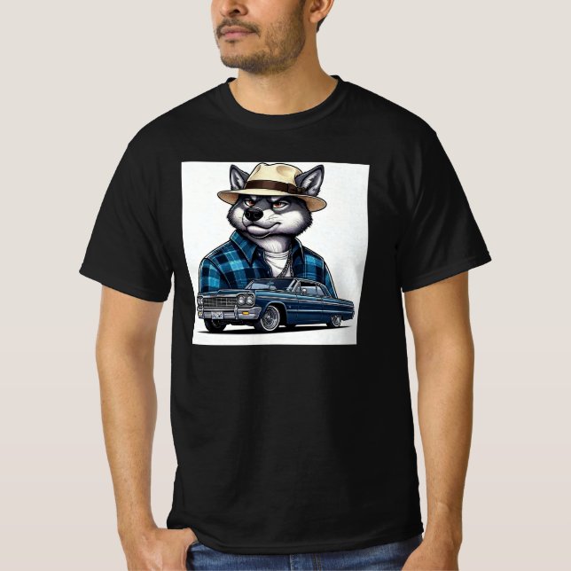 Lowrider-Wolf-T-Shirt T-Shirt (Vorderseite)