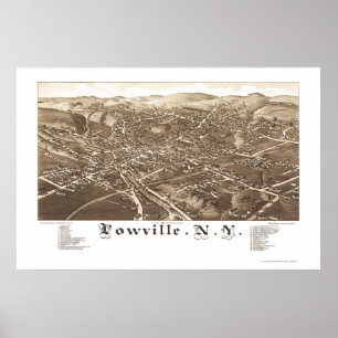 Lowville, NY panoramische Karte - 1885 Poster