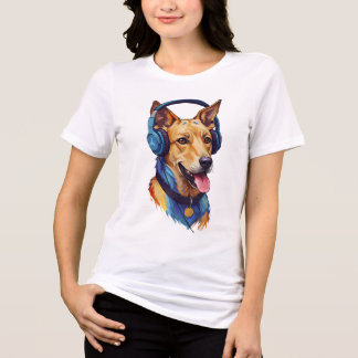 Loyal Beats – Abstrakter Hund hört Musik Tri-Blend Shirt