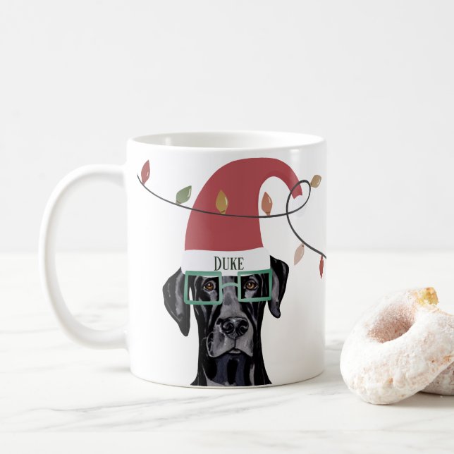 Loyal Dog Christmas Lights Helper Kaffeetasse (Mit Donut)