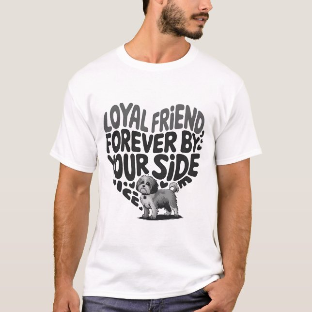 Loyal Friend Dog Companion Herzdesign T-Shirt (Vorderseite)