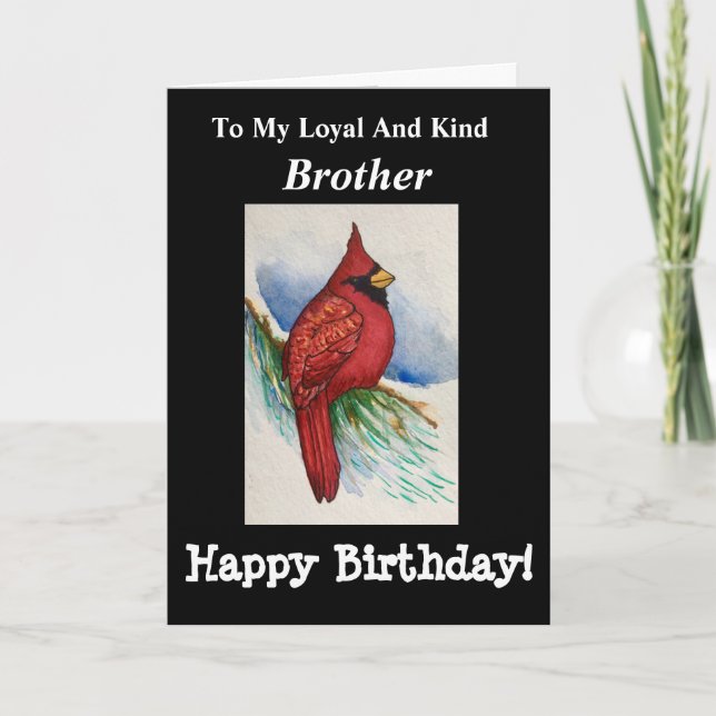 Loyal Kind Brother Birthday Kardinal Bird Karte (Vorderseite)