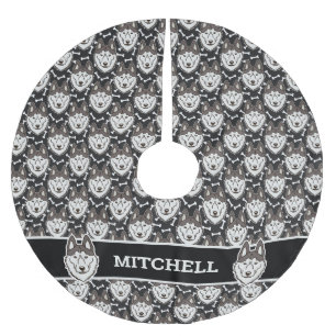 Loyal Siberian Husky Arctic Sled Dog Pet Puppy Polyester Weihnachtsbaumdecke