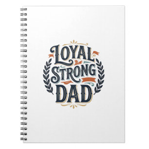 Loyal Strong Dad Vintage Gravur Shirt Design_1 Notizblock