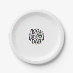 Loyal Strong Dad Vintage Gravur Shirt Design_1 Pappteller