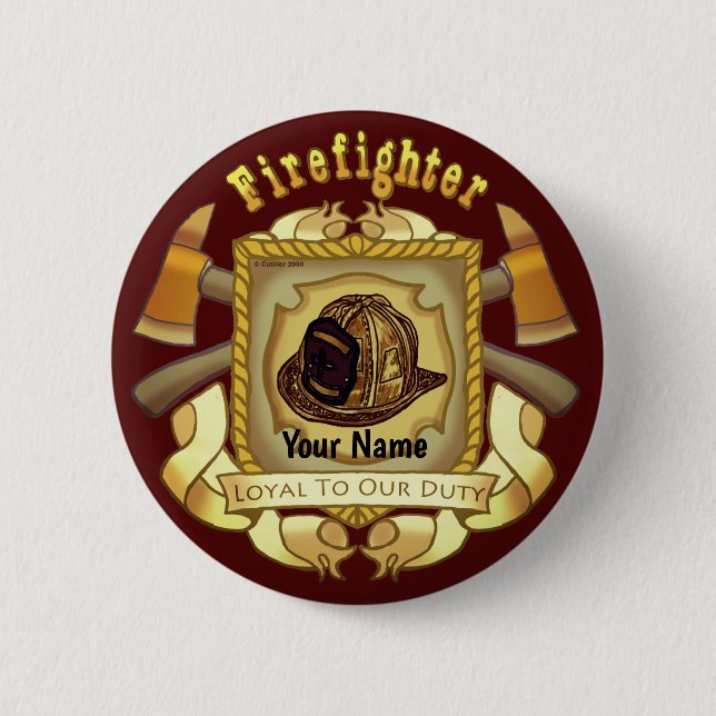 Loyal to Duty Shield Firefighter-Button Button (Vorderseite)