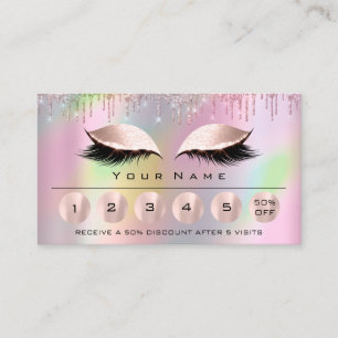 Loyalie 6 Makeup Esthetiker Eyelash Rose Holograp Visitenkarte