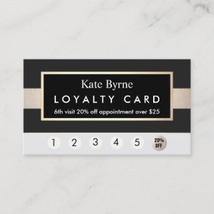 Loyalität 6 Besuch Punch Gold und Black Strip Treuekarte