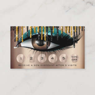 Loyalität 6 Makeup Makeup Eyelash Gold Aquamarine Visitenkarte