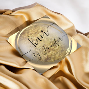 Loyalität 6 Punches Hair Lash Makeup Gold Grau Quadratische Visitenkarte