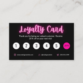 Loyalität des Schönheitssalons, Lash Rewards Card, Treuekarte