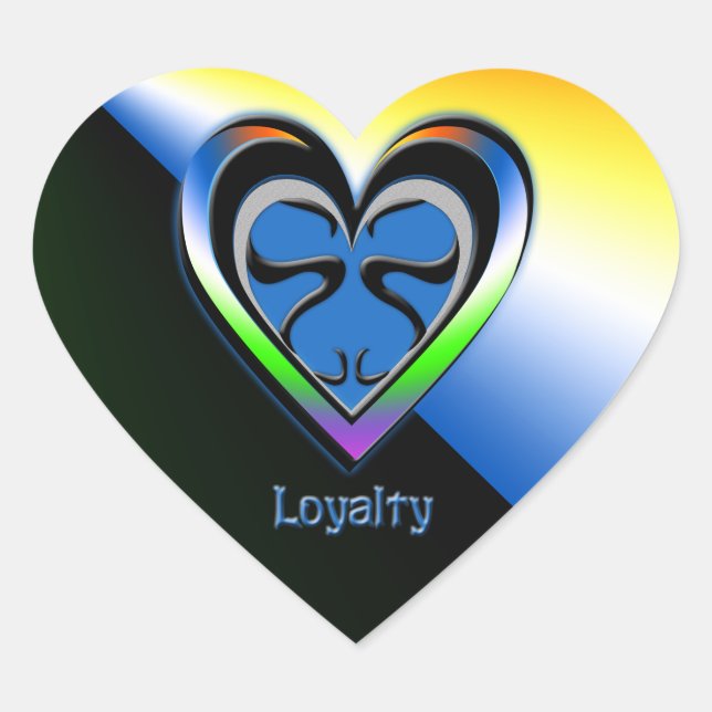 Loyalität Herz-Aufkleber (Vorderseite)