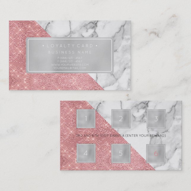 Loyalität Karte 6 Punch Kunstrasse Salon Lift (Vorne/Hinten)