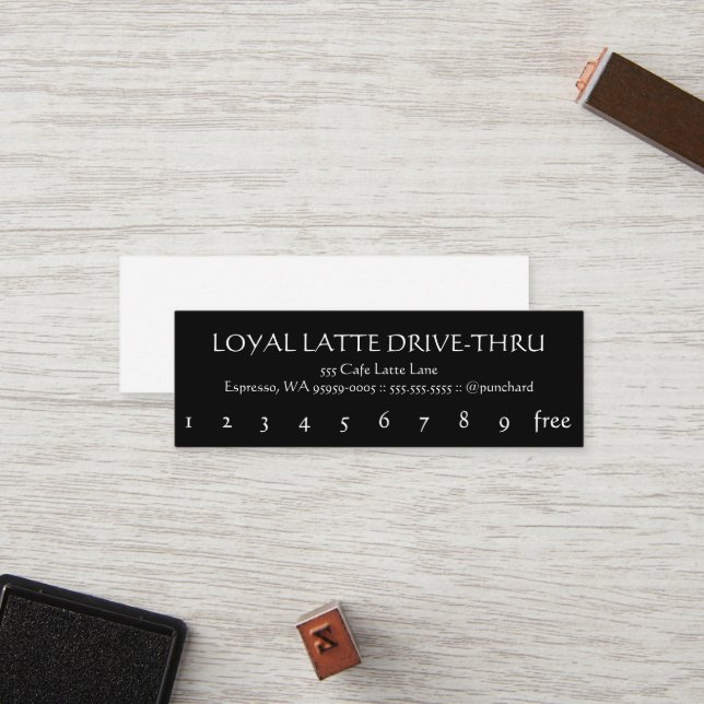 Loyalität MiniLatte Antrieb-Durch Treuekarte (Vorderseite/Rückseite Beispiel)
