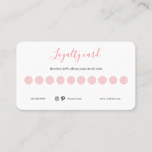 Loyalität, weiß und rosa treuekarte