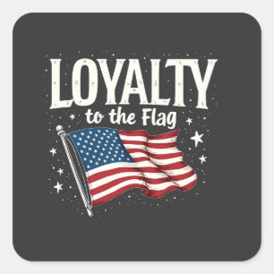 Loyalität zu den Flag USA zum Veteranentag Quadratischer Aufkleber