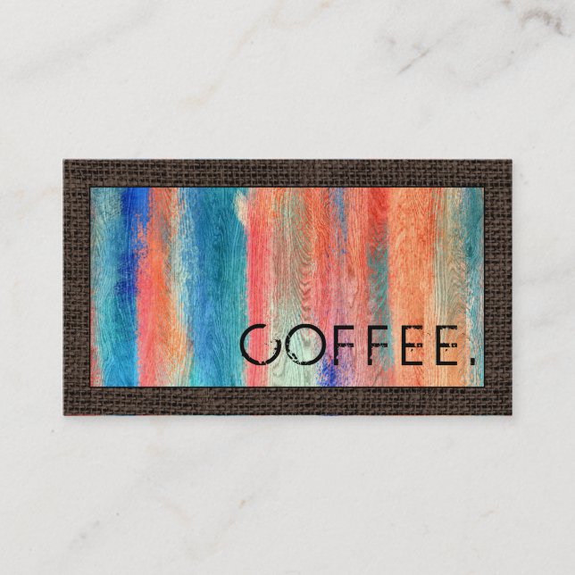 Loyalitäts-Kaffee-Durchschlags-Retro Farbhölzerner Treuekarte (Vorderseite)