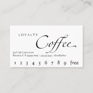 Loyalitäts-Kaffee-Lochkarten-Weiß mit schwarzem Treuekarte