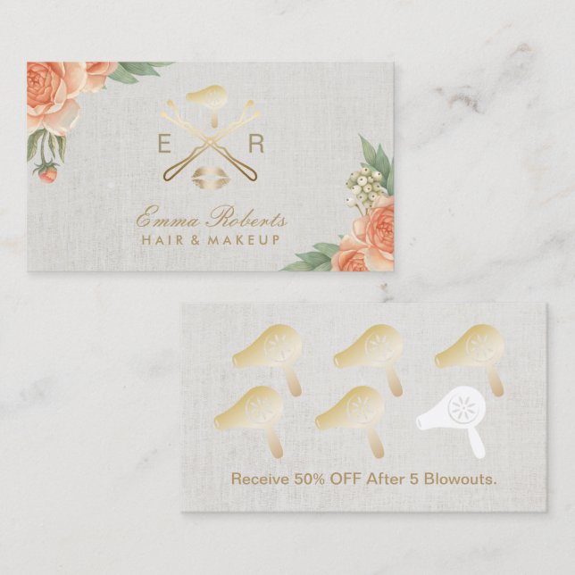 Loyalitäts-Karten-Maskenbildner-Goldlippen u. Treuekarte (Vorne/Hinten)