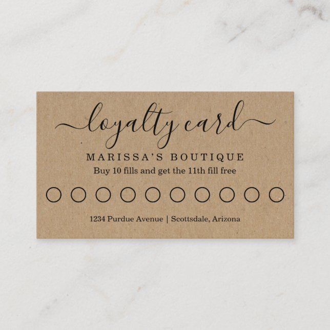 Loyalitätskarte/Bonuskarte Visitenkarte (Vorderseite)