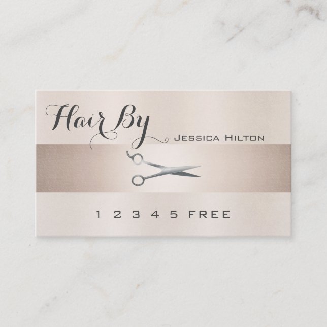 Loyalitätskarte elegante glänzende Schere Treuekarte (Vorderseite)